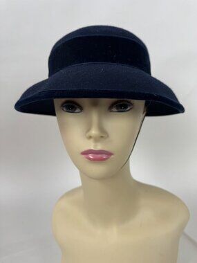 Laura Ashley Mother & Child Navy Blue Wool Hat Made In Great Britain Size M